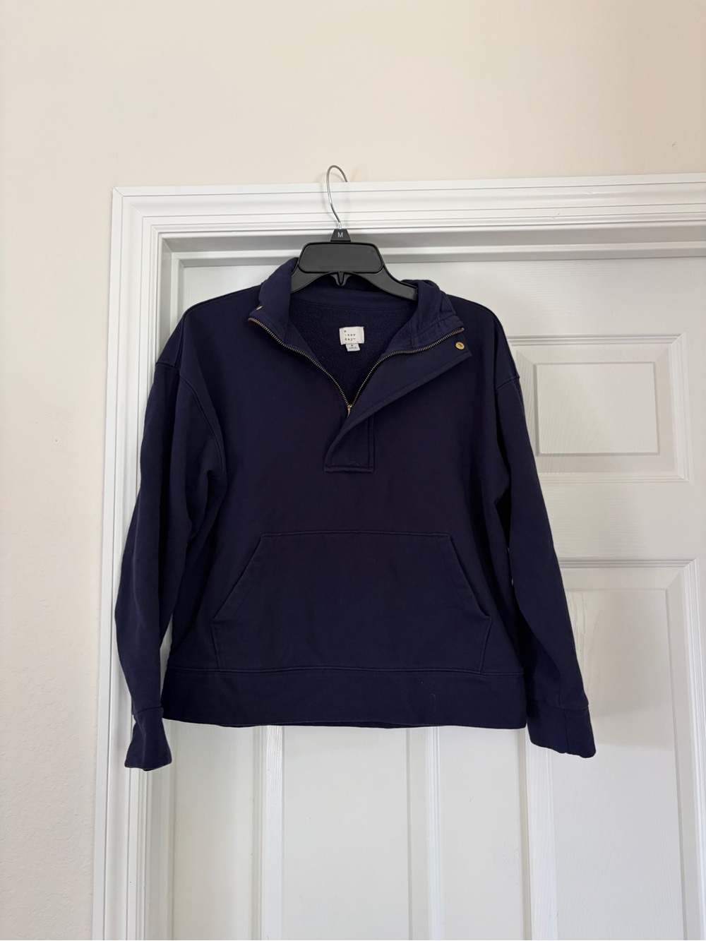 Navy Half-Zip Pullover Sweatshirt